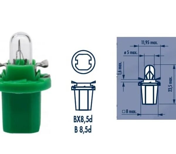 NARVA žarulja pvc podnožje 12V 2W  BX8,5d - 170573000