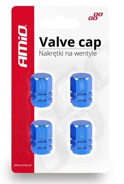 AMIO kapice ventila plave aluminijske 4 komada