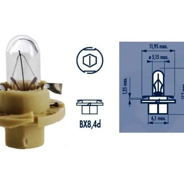NARVA žarulja pvc podnožje 12V 1,8W  BX8,4d - 170603000