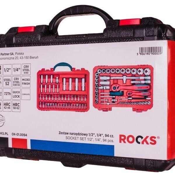 ROOKS set alata u koferu 94-djelni 1/2" 1/4"