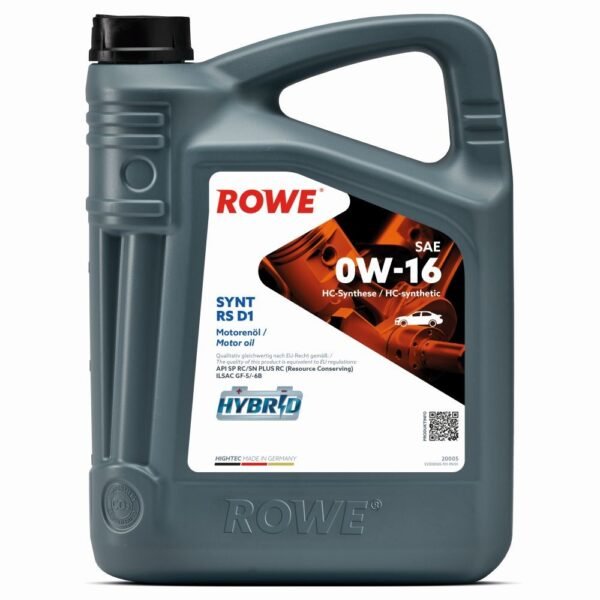 ROWE HIGHTEC SYNT RS D1 SAE 0W16 motorno ulje 5 litara