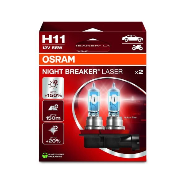 OSRAM NIGHT BREAKER LASER  +150% H11 PGJ19-2 žarulje 2 komada set